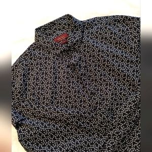 Zara men Dragonfly print navy button up